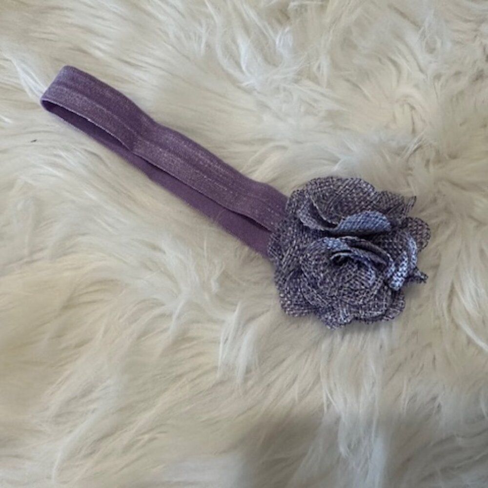 Purple Mesh Flower on matching FOE Headband   7634  Handmade NWT Boutique